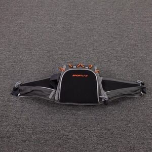 Sportline Running Belt Waist Pack One Size Gray Adjustable 3 Pockets Buckle